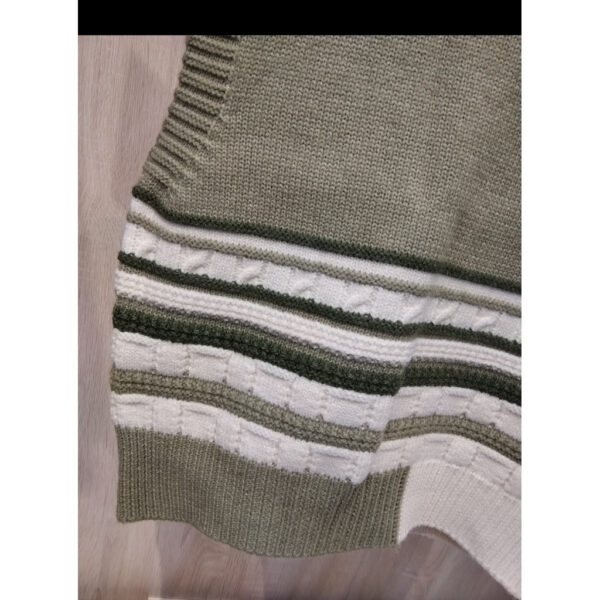 奶綠毛衣背心#0806