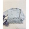 藍色珍珠蝴蝶結加厚刷絨上衣#9936