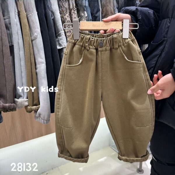 字母刷絨牛仔#28132