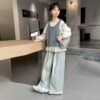 灰色鏤空背心#