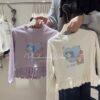 紫色花邊底上衣   女生90-130