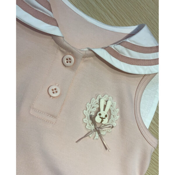 粉蓬蓬裙套裝（上衣+褲裙）#25156#女童短袖套裝 女生 80-100
