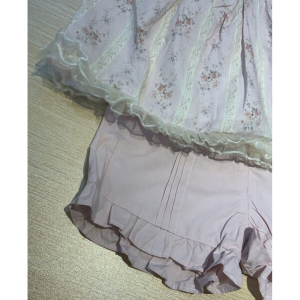 草莓洋裝（上衣+褲子）#8120#女童短袖套裝 女生 90-130