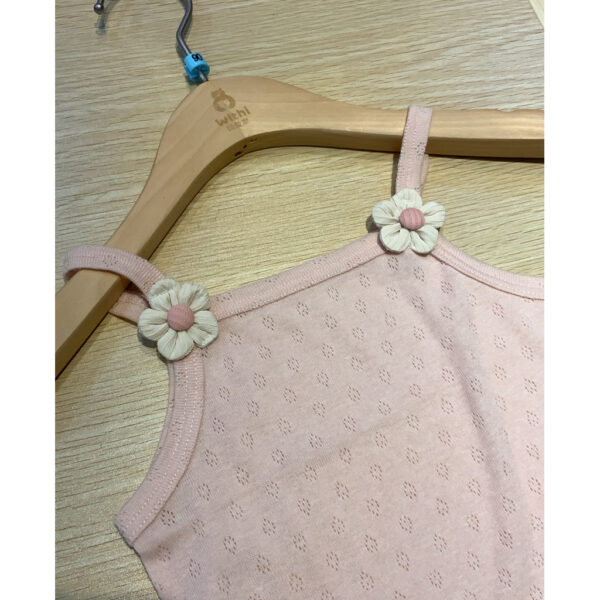 小粉花針織吊帶#0527#女童短袖上衣 女生 90-130