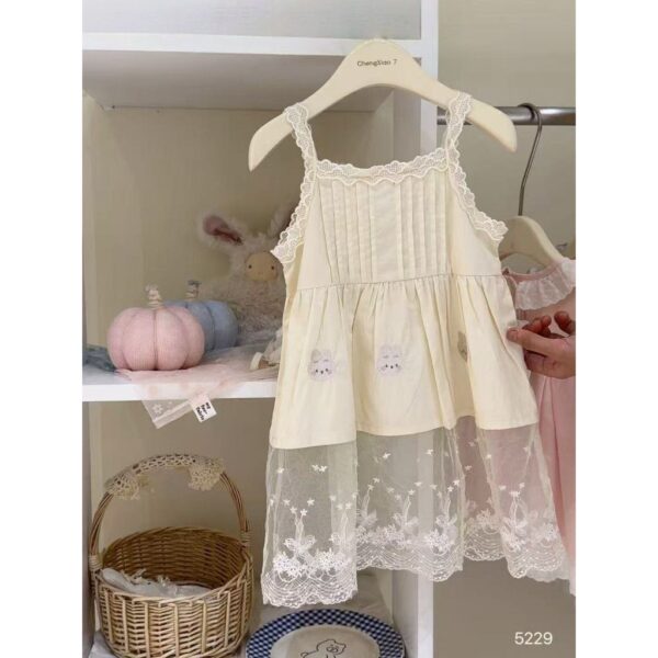 女童小兔蕾絲吊帶#5229