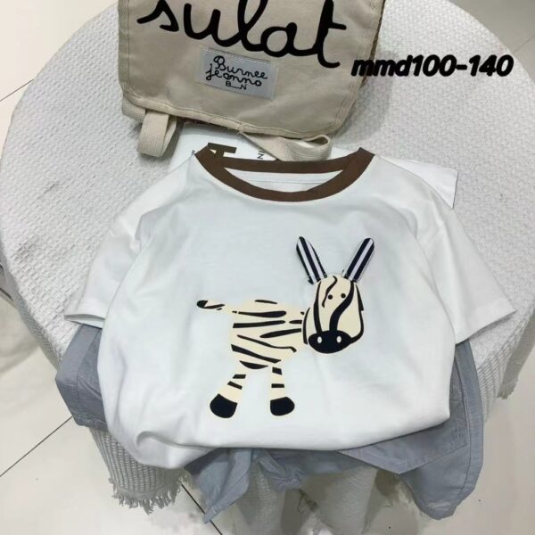 立體斑馬上衣#2284 #男生 男童短袖上衣90-130