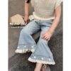 愛心花邊薄款牛仔褲#1862 #女生褲子 女童90-130
